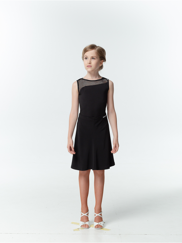 Блуза BL119-17 для дівчинки, чорний, масло, сітка