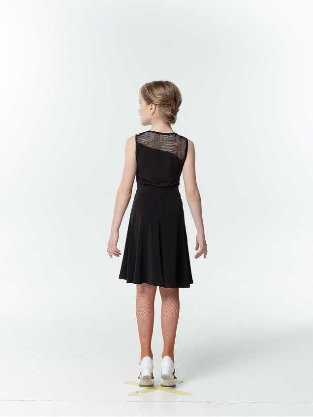 Блуза BL119-17 для дівчинки, чорний, масло, сітка