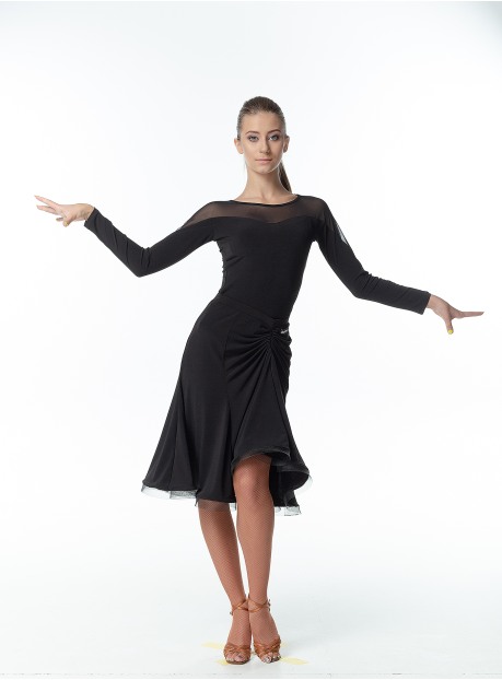 Skirt UL185-14# female, Black, crepe