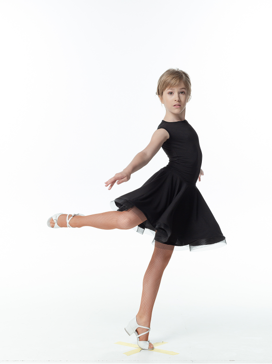 Dress PL487# for a girl, Black, crepe