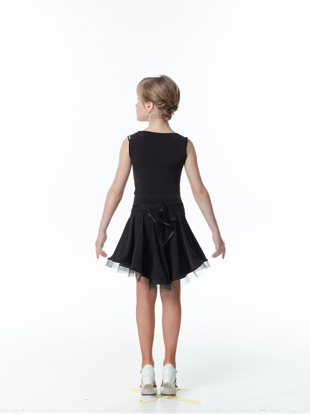 Спідниця UL394-17# для дівчинки, чорний, масло, сітка
