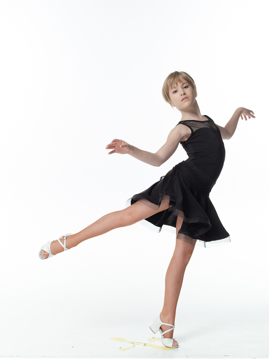 Юбка UL394-17# для девочки, черный, масло, сетка