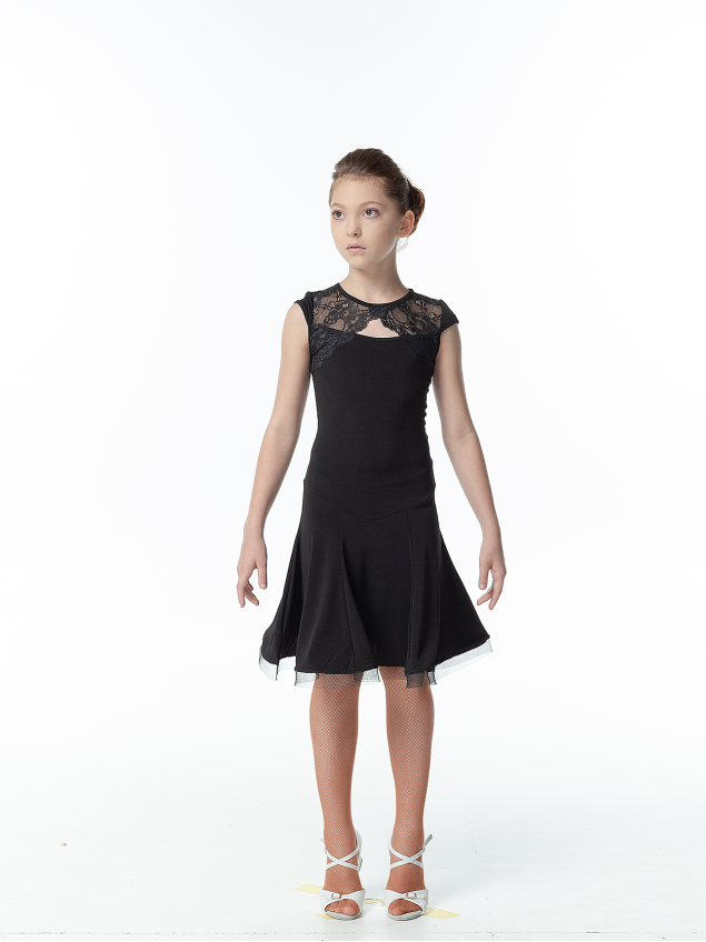 Сукня PL163-4# для дівчинки, чорний, масло, мережево