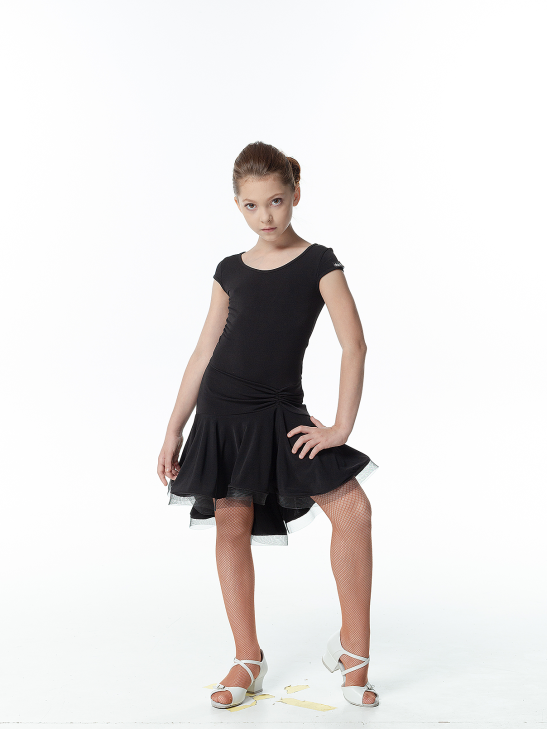 Dress PL215KR# for a girl, Black, crepe