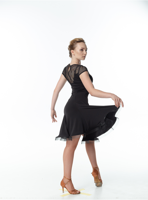 Сукня PL422-17# жіноча, чорний, масло, сітка