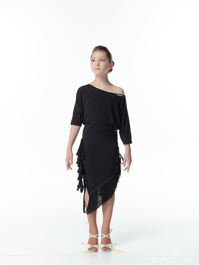 Блуза BL241 для дівчинки, чорний, масло