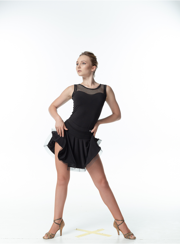 Блуза BL335-17 жіноча, чорний, масло, сітка