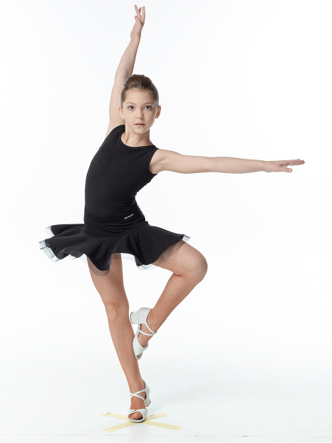 Блуза дитяча BL351-17 Dance.me, Україна, Масло+сітка, Чорний