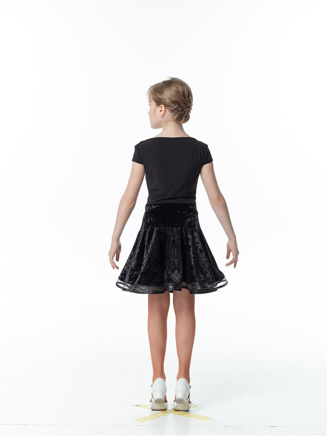 Blouse BL353KR for girl, black, crepe