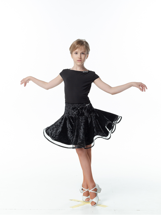 Блуза BL353KR для дівчинки, чорний, масло