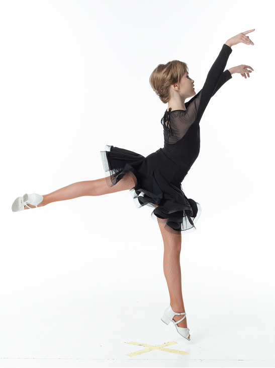 Юбка UL76-14# для девочки, черный, масло, сетка