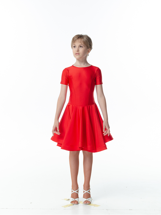 Juvenile dress BS420KR# for a girl, red, lycra