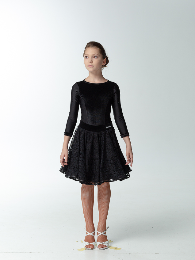 Dance Me Рейтинговые платья / Бейсик BS716DR-274-11#, черный, бифлекс+гипюр+барх...