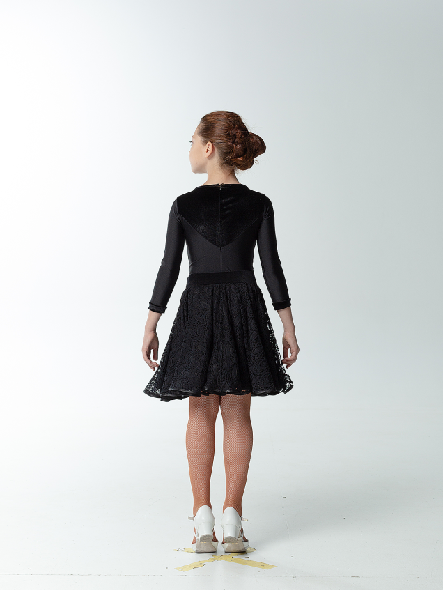 Dance Me Рейтинговые платья / Бейсик BS716DR-274-11#, черный, бифлекс+гипюр+барх...