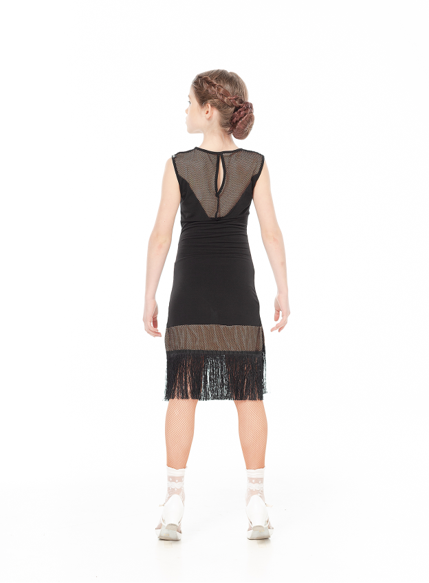 Сукня PL220-17 для дівчинки, чорний, масло, сітка