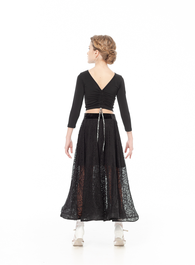 Dance Me Юбка US435-11# детская, масло/гипюр+бархат/кринолин, черный