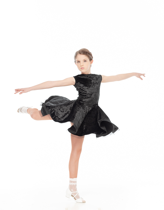 Сукня PL487-13С# для дівчинки, чорний, бархат