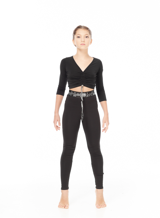 Лосини Подовжені  L61-23-12 для дівчинки, чорний, бавовна