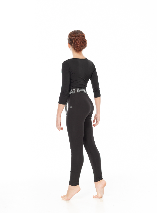 Лосини Подовжені  L61-23-12 для дівчинки, чорний, бавовна