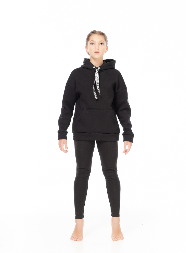 Dance Me Худи XD793 детские, плотный хлопок с высоким начесом , черный