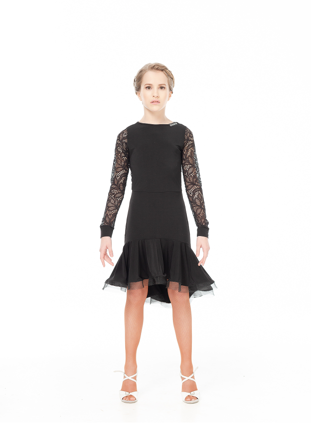 Сукня PL731-11# для дівчинки, чорний, масло, гіпюр