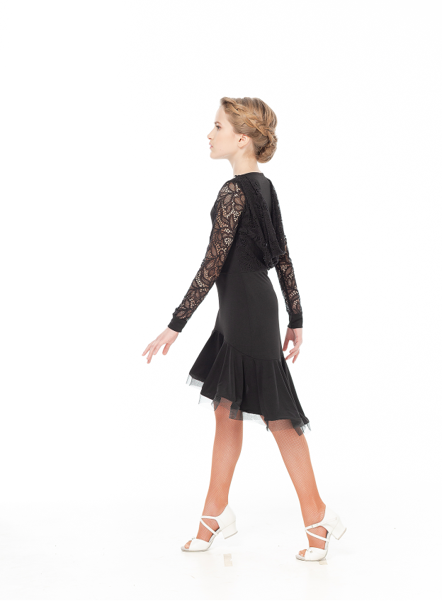 Сукня PL731-11# для дівчинки, чорний, масло, гіпюр