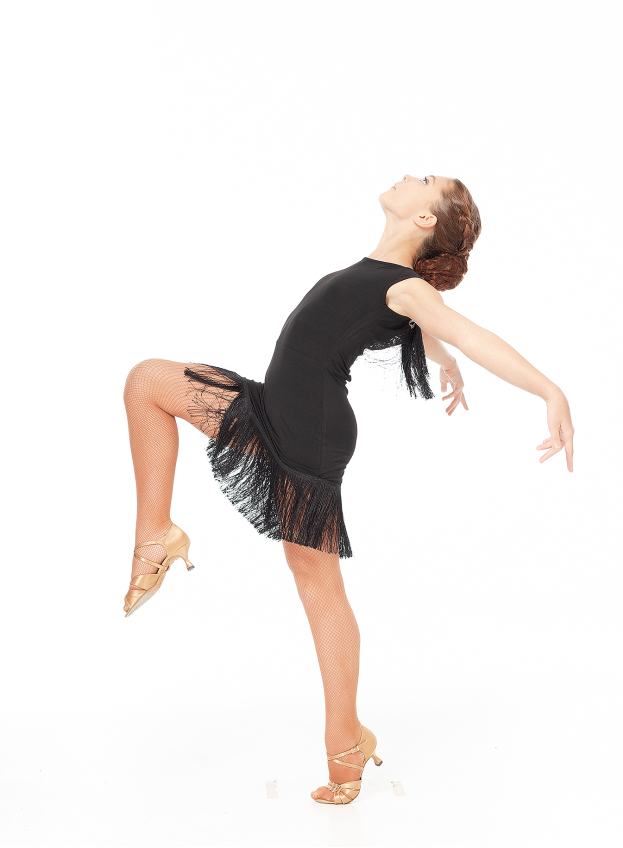 Сукня PL237-11 для дівчинки, чорний, масло, гіпюр+бахрома