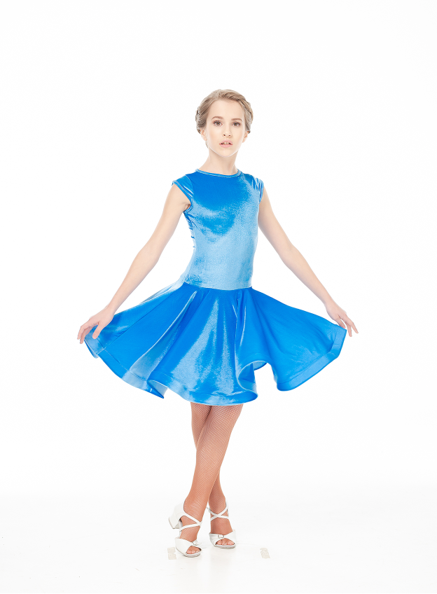 Dance Me Basic BS509-13V# children's, Italian velvet/crinaline, light blue