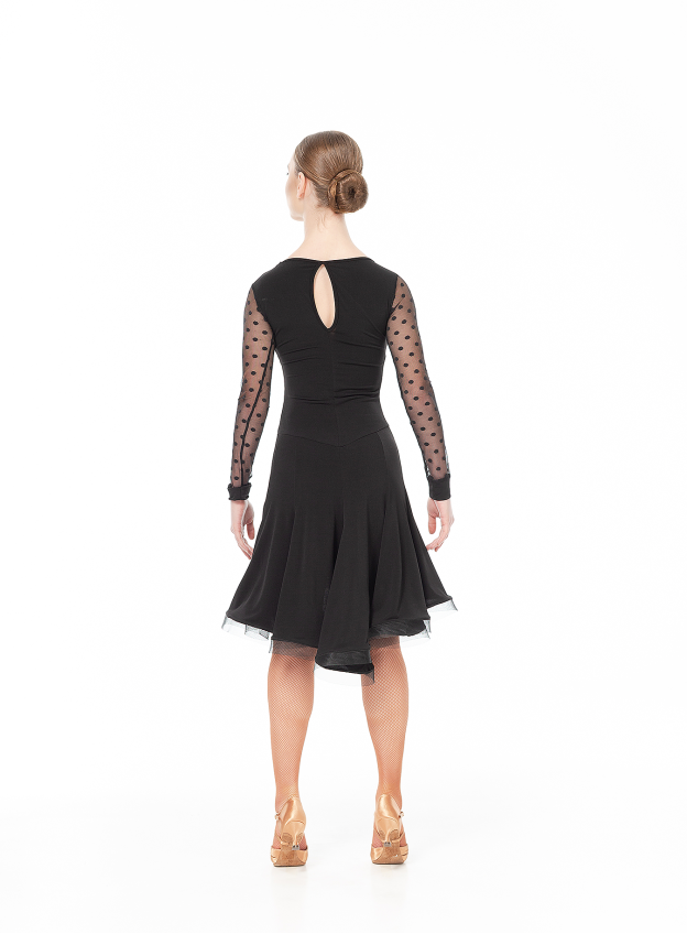 Платье Латина PL204-6# женское Dance.me, Украина, Масло+сетка, Черный
