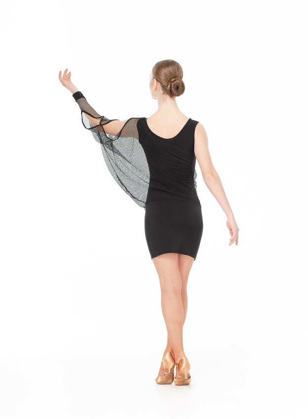 Сукня PL240-18 жіноча, чорний, масло, сітка