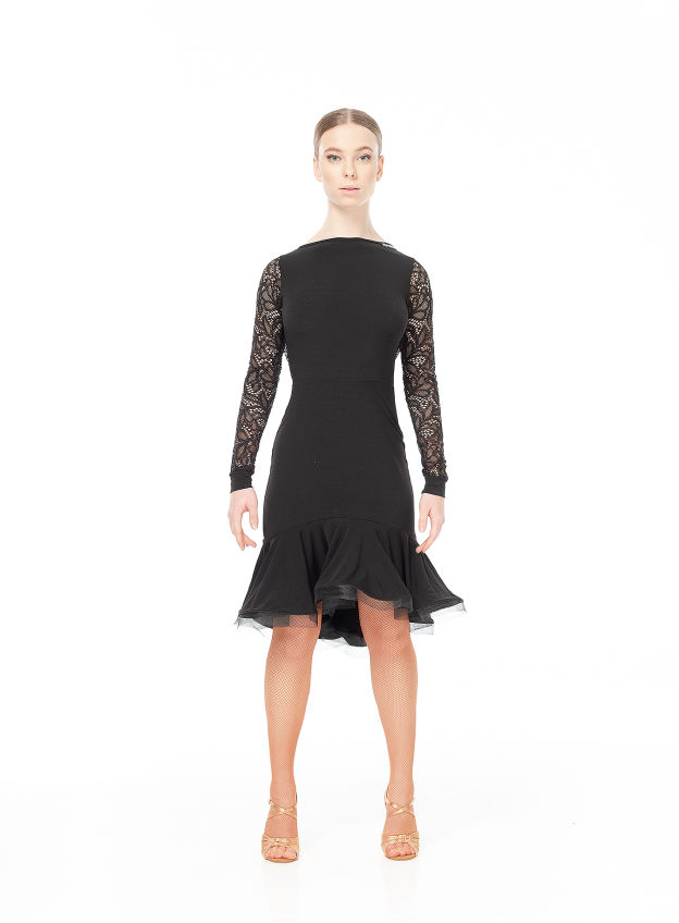 Dance Me ПлатьеPL731-11# женское, масло/гипюр/ криналин, черный
