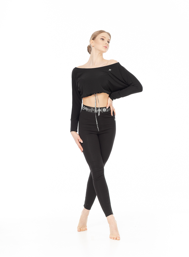 Лосини Подовжені  L61-23-12 жіноча, чорний, бавовна