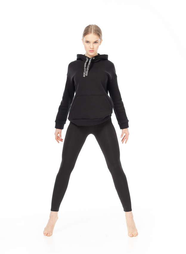 Dance Me Худи XD793 женские, плотный хлопок с высоким начесом , черный