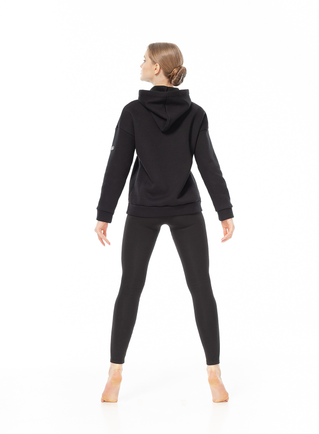 Dance Me Худи XD793 женские, плотный хлопок с высоким начесом , черный