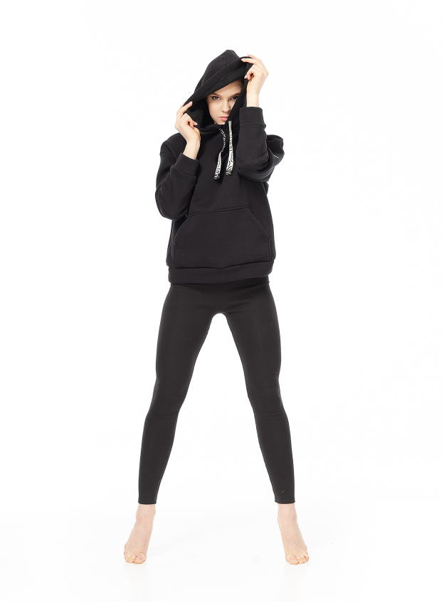 Dance Me Худи XD793 женские, плотный хлопок с высоким начесом , черный