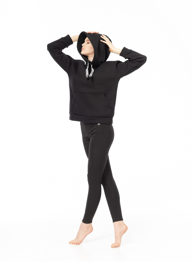 Dance Me Худи XD793 женские, плотный хлопок с высоким начесом , черный