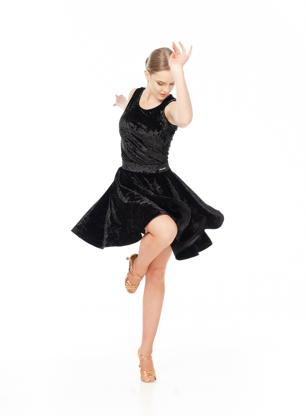 Dance Me Юбка для латины UL402-13С-14# женская, бархат, черный