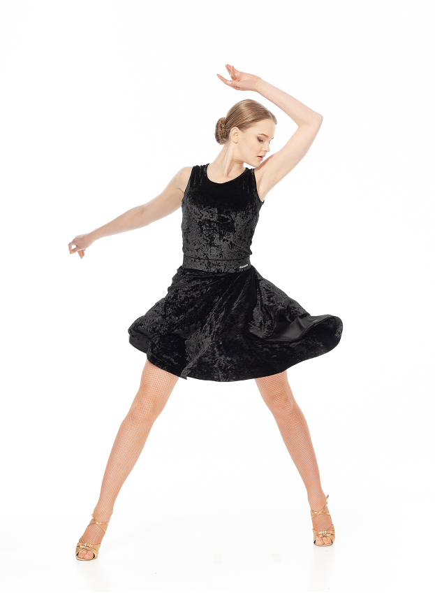 Dance Me Юбка для латины UL402-13С-14# женская, бархат, черный