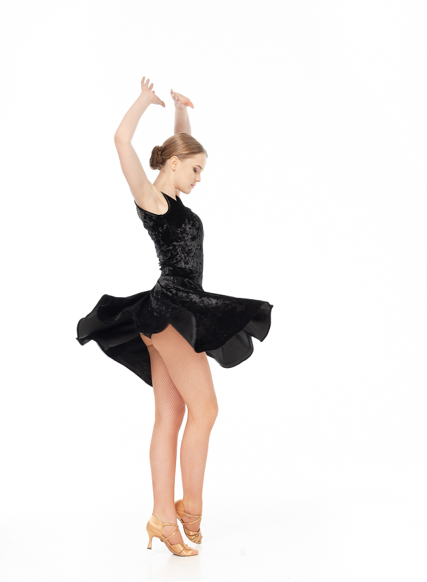 Dance Me Юбка для латины UL402-13С-14# женская, бархат, черный