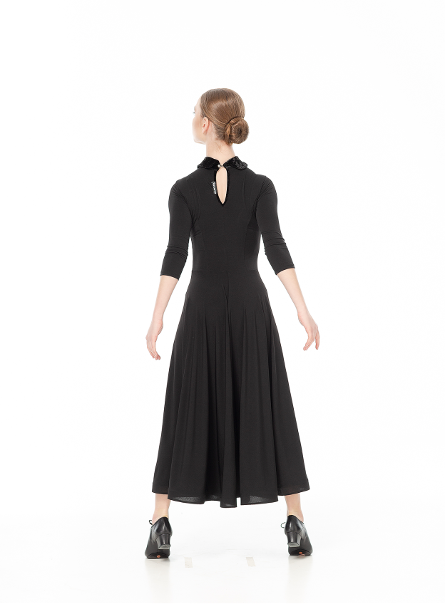 DANCEME Сукня жіноча PS732#, масло+Оксамит+кринолін, чорний