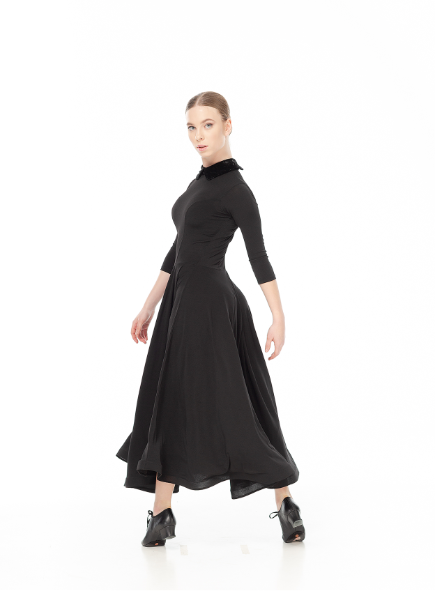 DANCEME Сукня жіноча PS732#, масло+Оксамит+кринолін, чорний