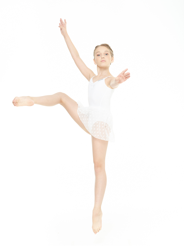 Юбка-хитон UH59-6 для девочки, белый, сетка