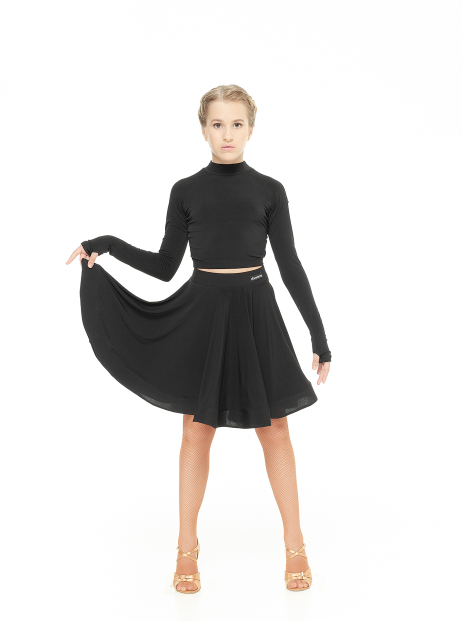 Crop Top TP734DR for a girl, Black, crepe