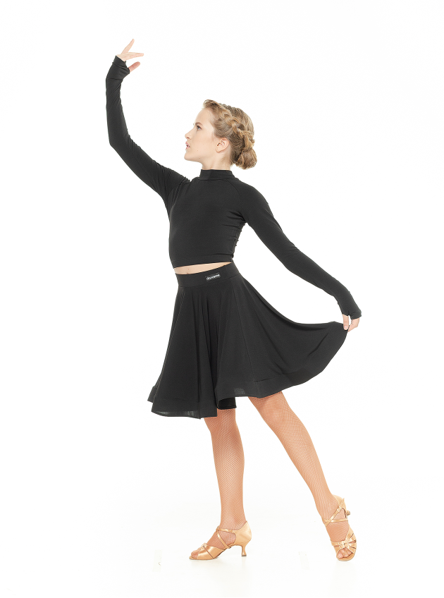 Skirt UL402-14# for a girl, Black, crepe