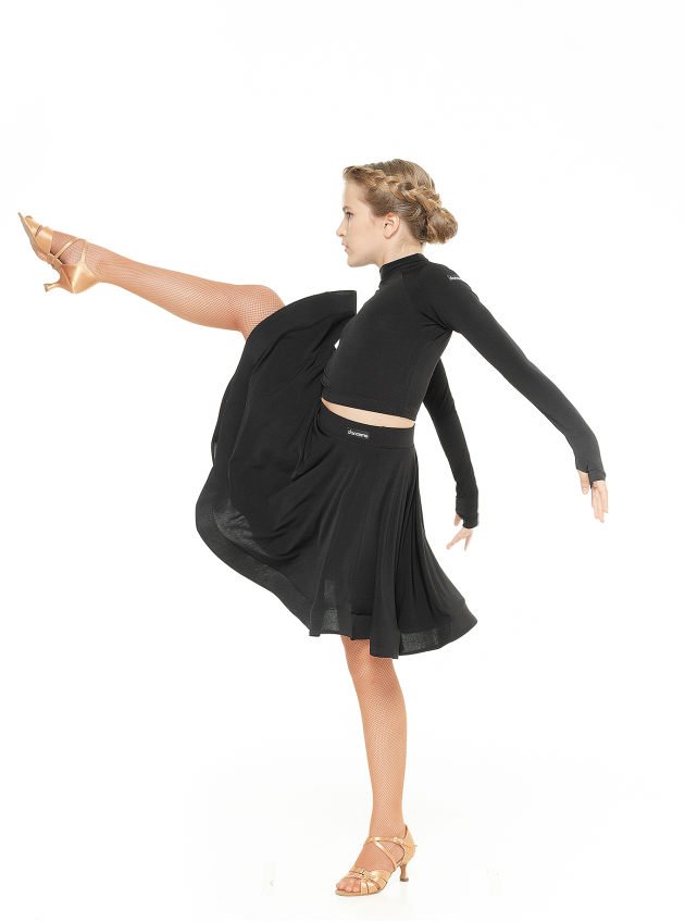 Skirt UL402-14# for a girl, Black, crepe