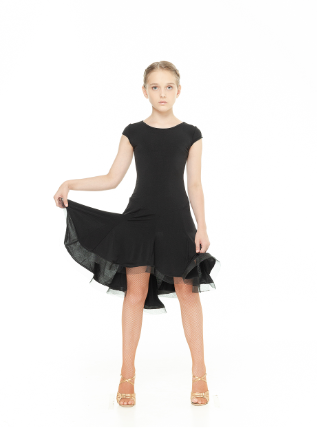 Dress PL204KR# for a girl, Black, crepe