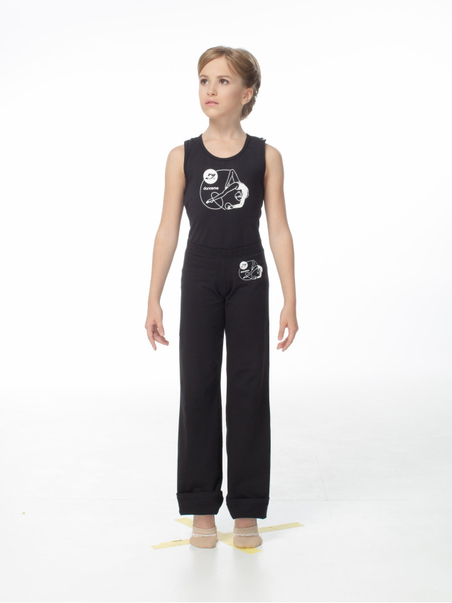 DANCEME Pants BR224-7 with Ball pattern, cotton, black