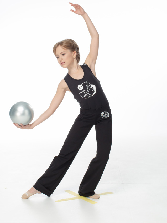 DANCEME Pants BR224-7 with Ball pattern, cotton, black