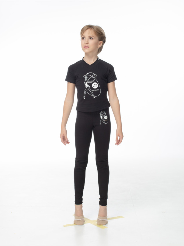 Футболка F531KR-7 для дівчинки, чорний, бавовна