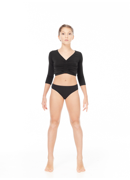 Brief TR340 for a girl, Black, cotton